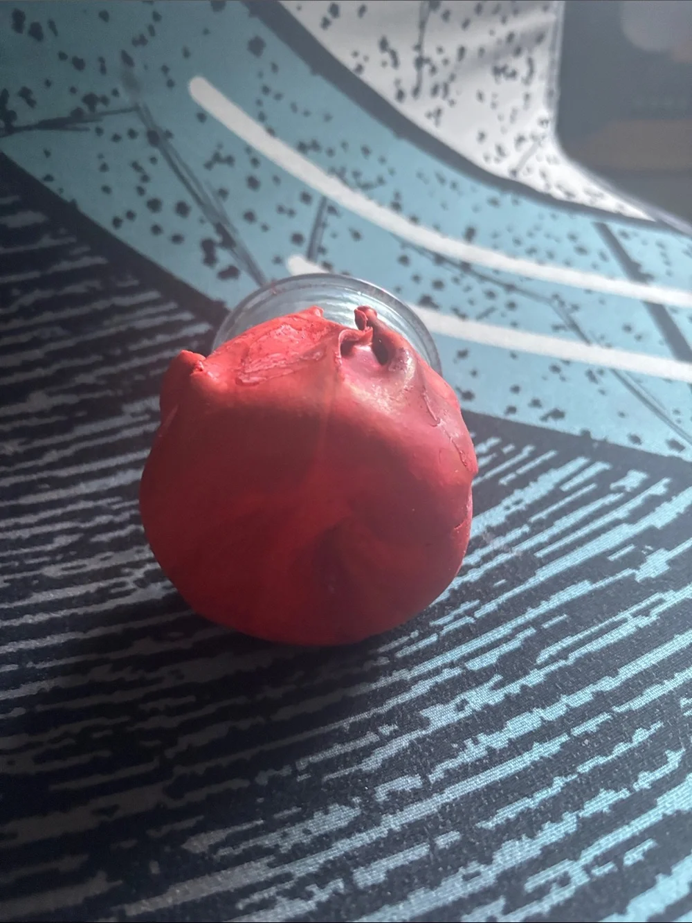 Handcrafted Clay Decorated Glass Holder with rose petal accents